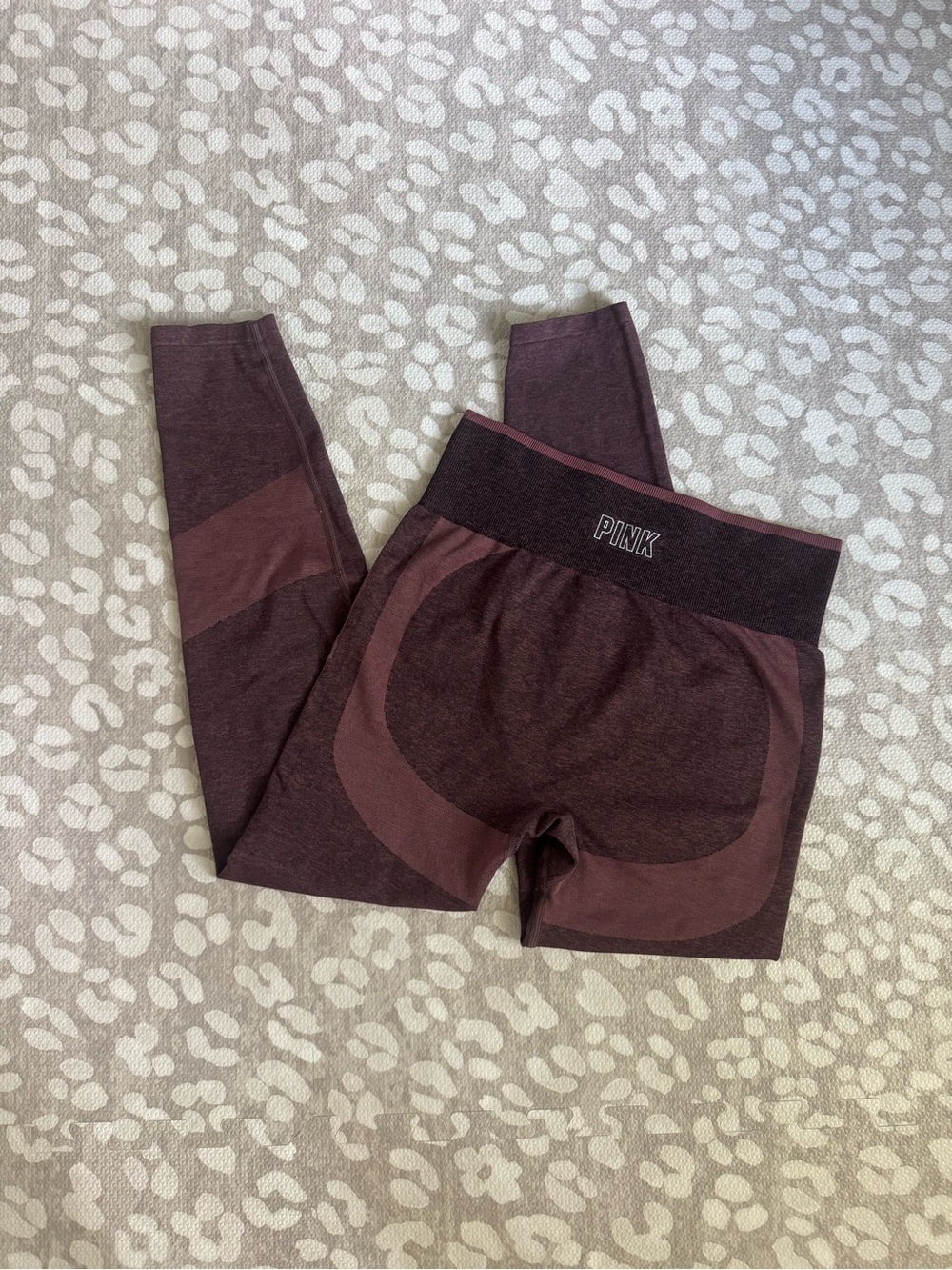 PINK Victoria's Secret Maroon Seamless Leggings